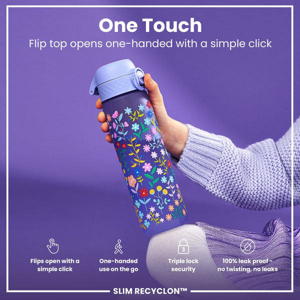 Recyclon Wasserflasche, Blumenmuster, 500 ml