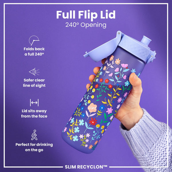 Recyclon Wasserflasche, Blumenmuster, 500 ml