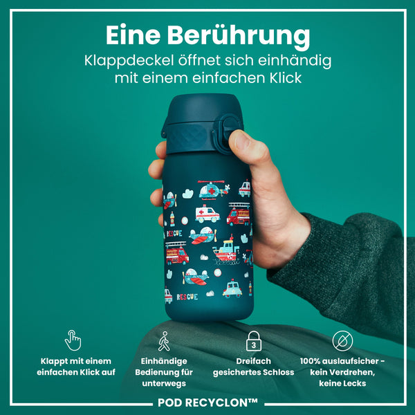 Recyclon Wasserflasche, Einsatzfahrzeuge, 350 ml