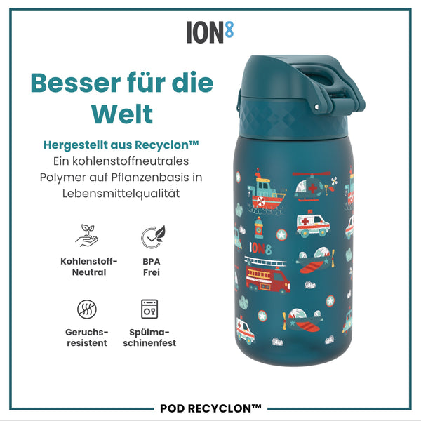 Recyclon Wasserflasche, Einsatzfahrzeuge, 350 ml