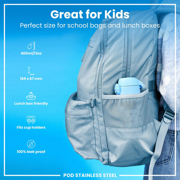 Leichte Edelstahl-Wasserflasche, Meerjungfrauen, 400 ml