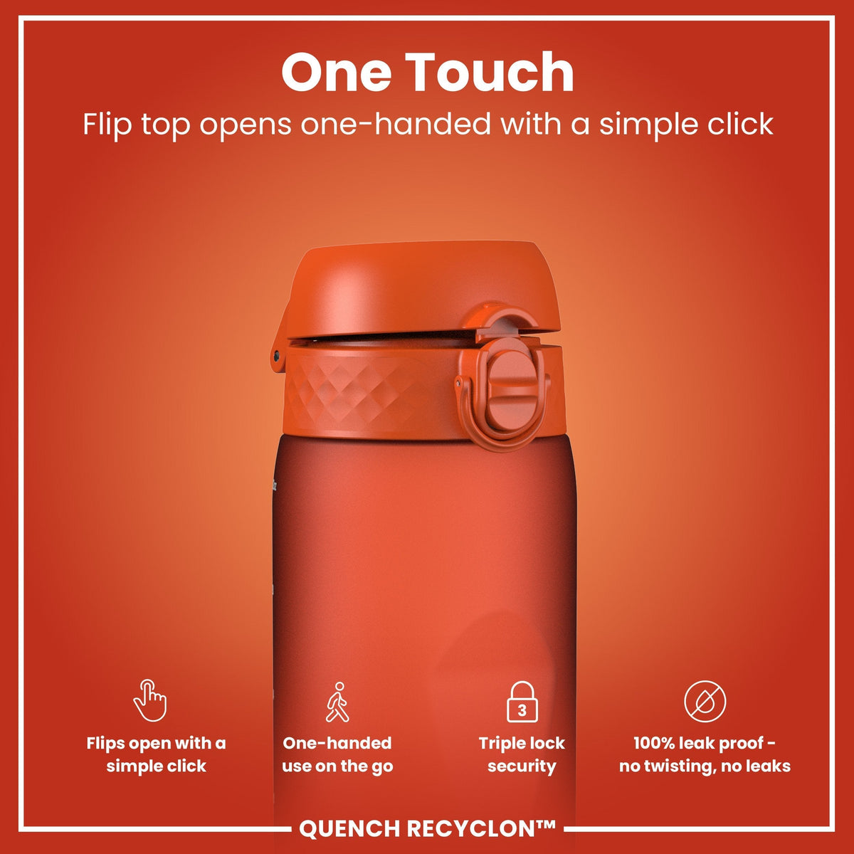 Recyclon-Wasserflasche, Herzorange, 1 L