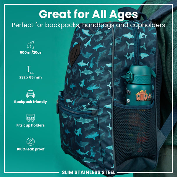 Leichte Edelstahl-Wasserflasche, Automobile, 600 ml