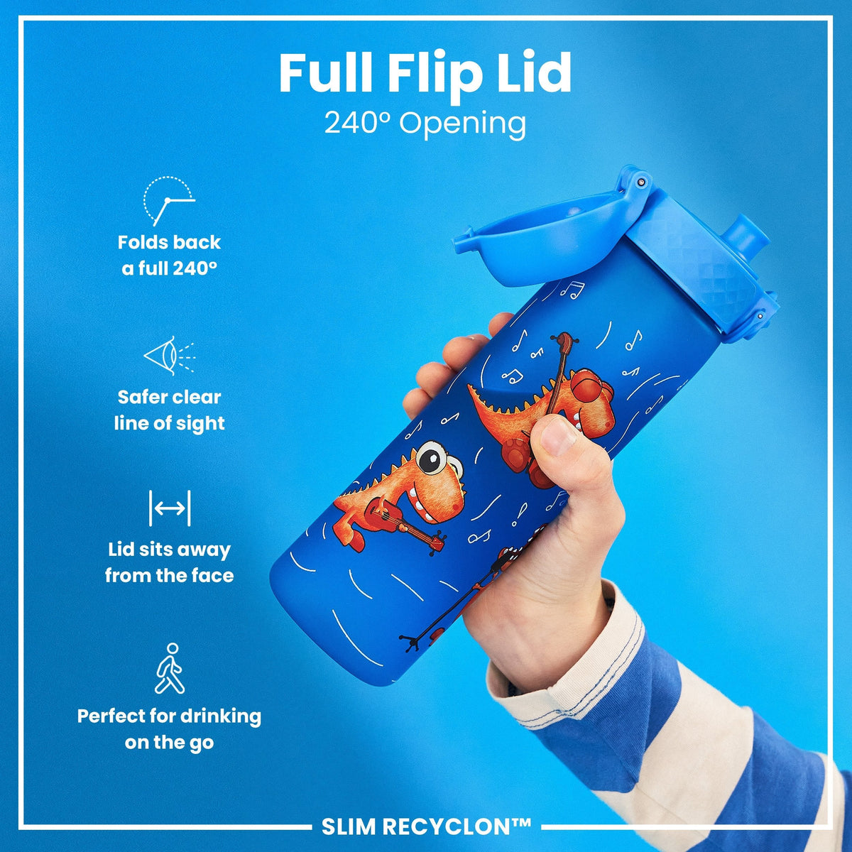 Recyclon Wasserflasche, Dino-Band, 500 ml