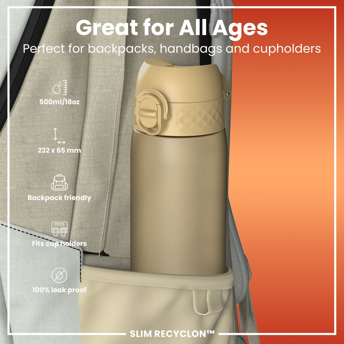 Recyclon Wasserflasche, Desert, 500 ml