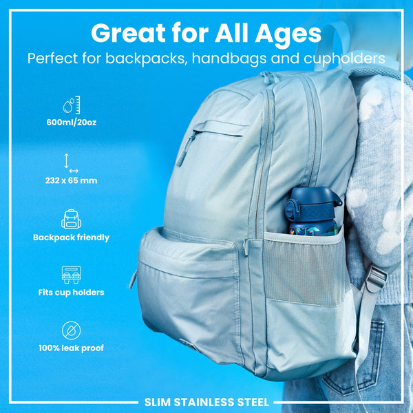 Leichte Edelstahl-Wasserflasche, Exotic Birds, 600 ml