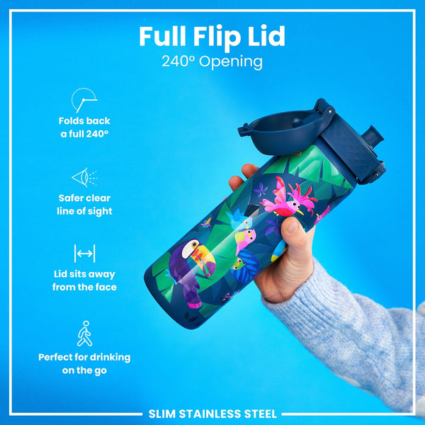 Leichte Edelstahl-Wasserflasche, Exotic Birds, 600 ml