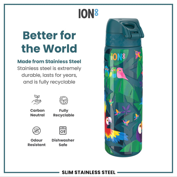 Leichte Edelstahl-Wasserflasche, Exotic Birds, 600 ml