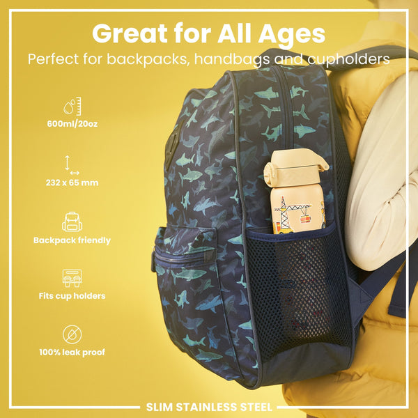 Leichte Edelstahl-Wasserflasche, Bagger, 600 ml