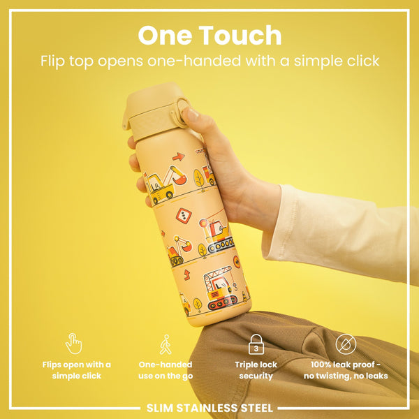 Leichte Edelstahl-Wasserflasche, Bagger, 600 ml