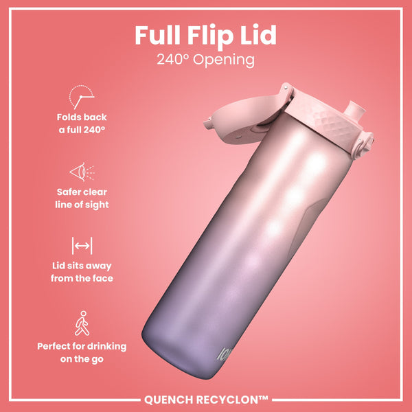 Recyclon-Wasserflasche mit Trinkzeiten, Lila & Rosa, 1 L