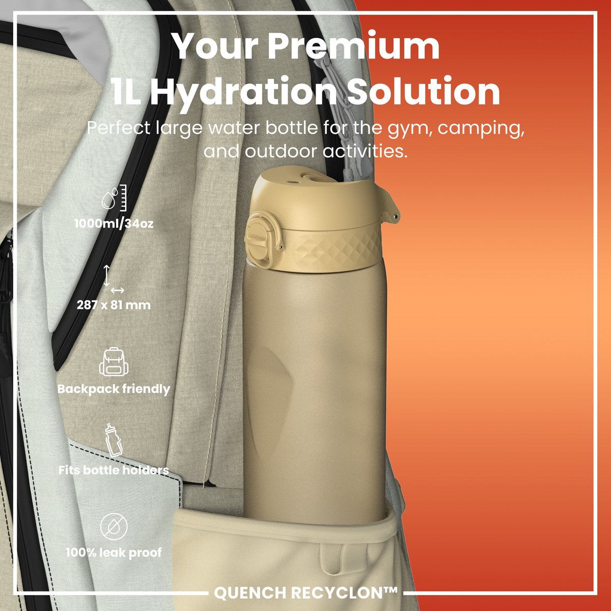 Recyclon-Wasserflasche, Wüste, 1 L