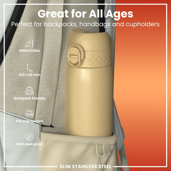 Leichte Edelstahl-Wasserflasche, Desert, 600 ml