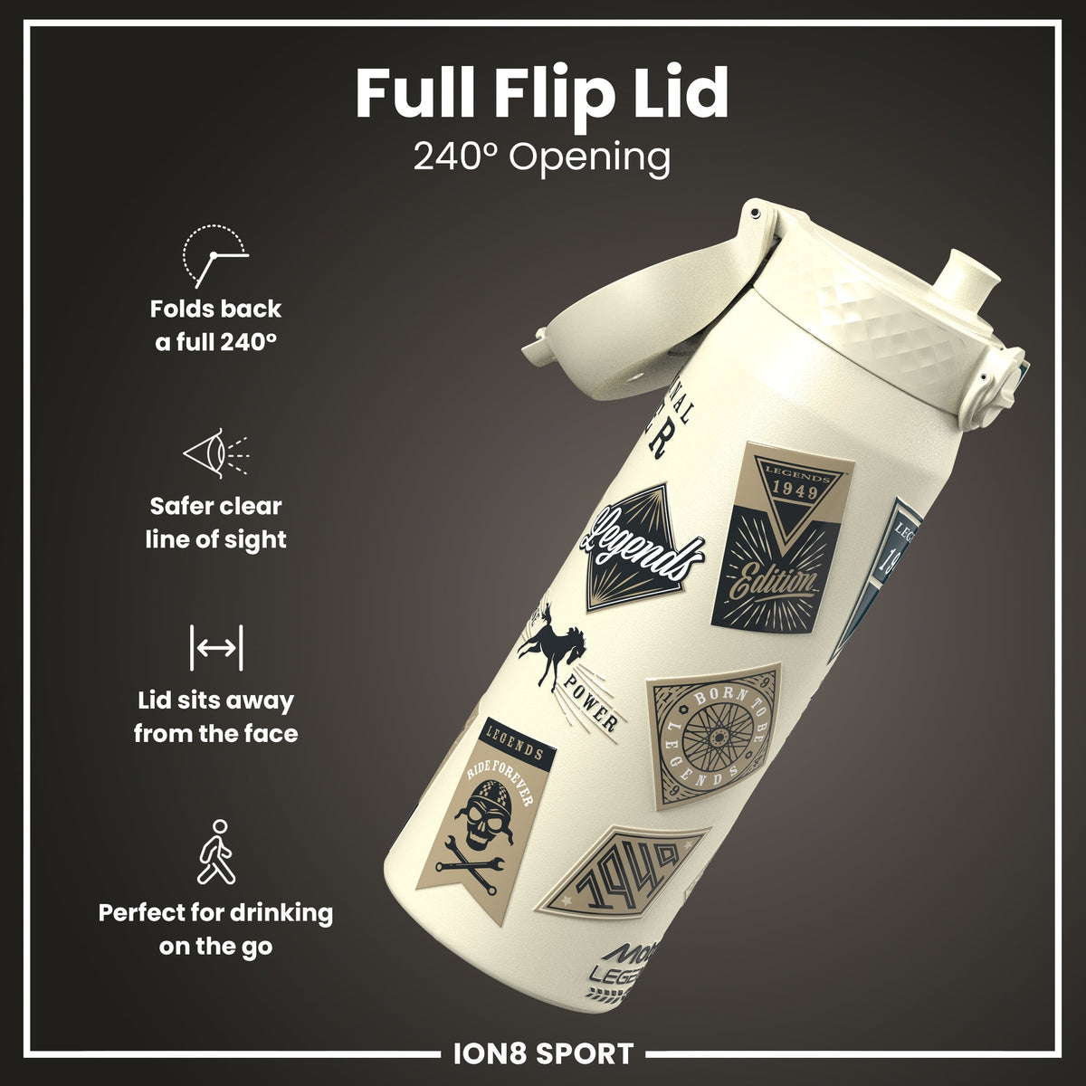 MotoGP x ION8 Isolierte Edelstahlflasche – MotoGP Classic Legends, 750 ml