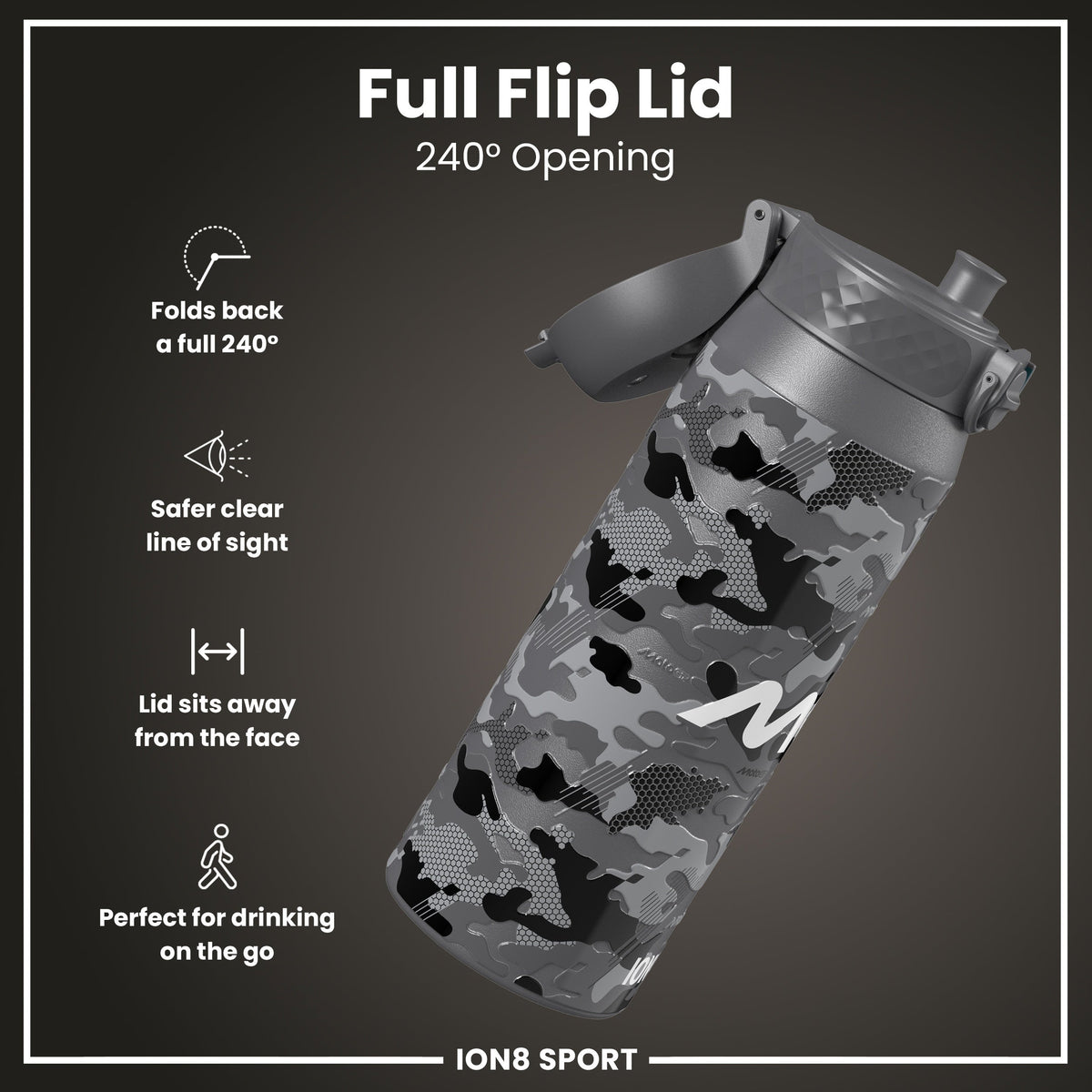 MotoGP x ION8 Isolierte Edelstahlflasche – MotoGP Camouflage, 750 ml