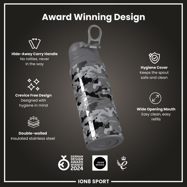 MotoGP x ION8 Isolierte Edelstahlflasche – MotoGP Camouflage, 750 ml