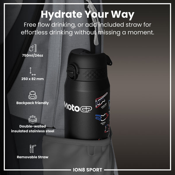 MotoGP x ION8 Isolierte Edelstahlflasche – MotoGP Mix, 750 ml