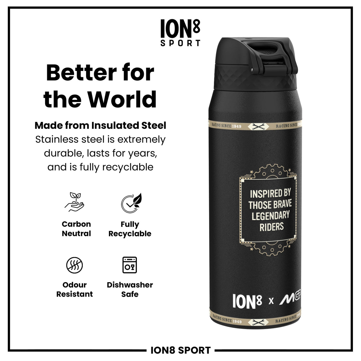 MotoGP x ION8 Isolierte Edelstahlflasche – MotoGP Speed, 750 ml