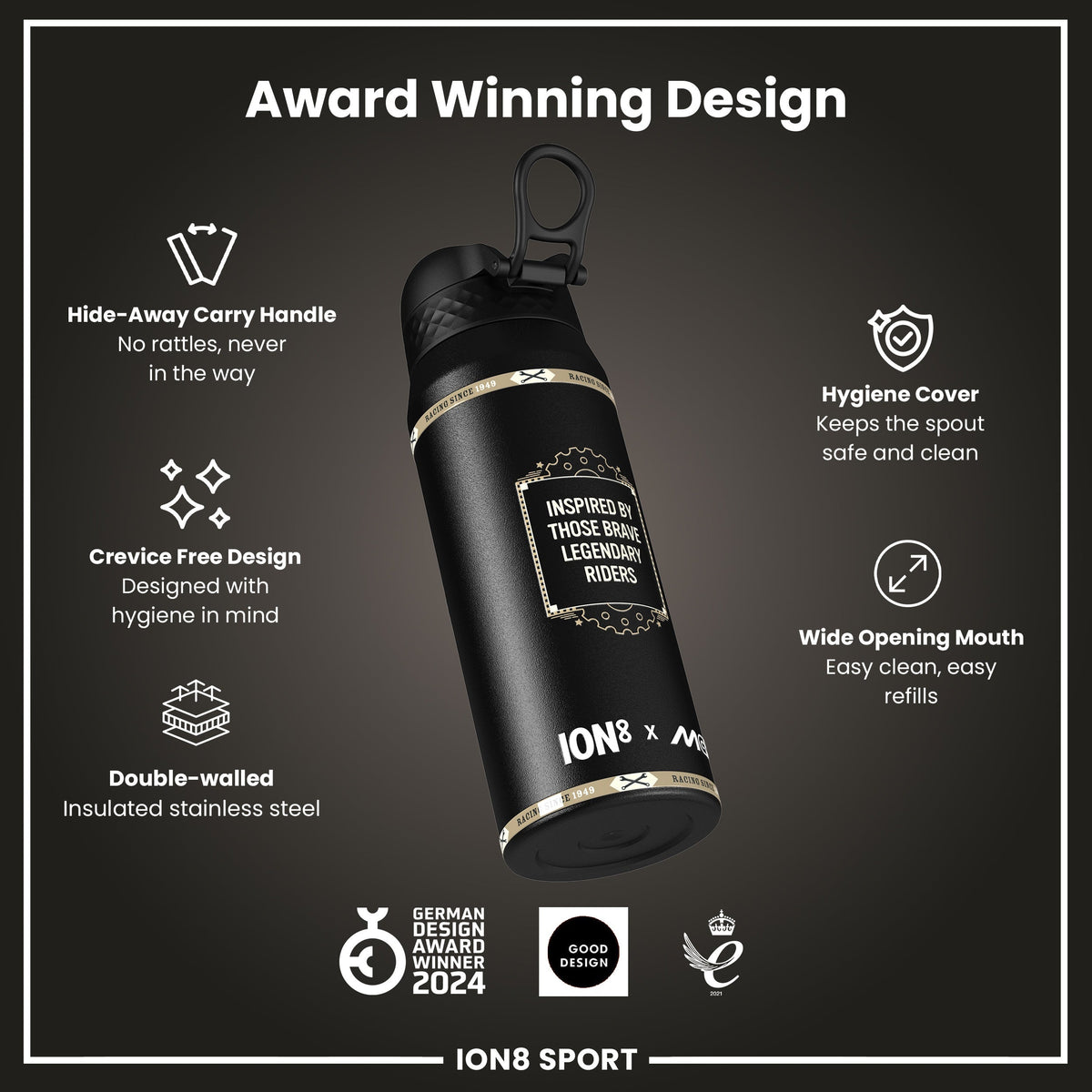 MotoGP x ION8 Isolierte Edelstahlflasche – MotoGP Speed, 750 ml