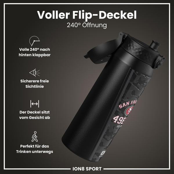 NFL x ION8, Isolierte Stahlflasche, 49ers, 750 ml
