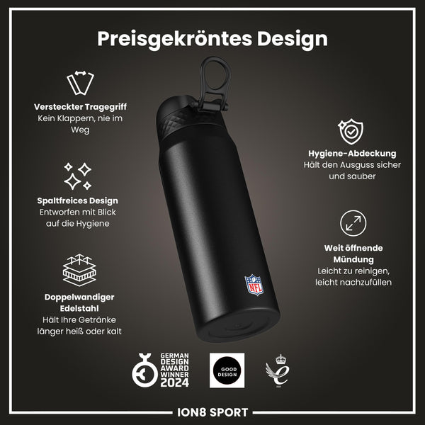 NFL x ION8, Isolierte Stahlflasche, Broncos, 750 ml