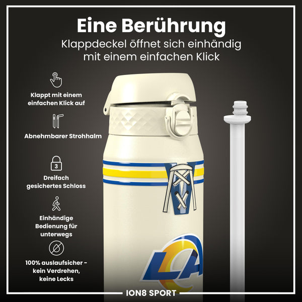 NFL x ION8, Isolierte Stahlflasche, Rams, 750 ml