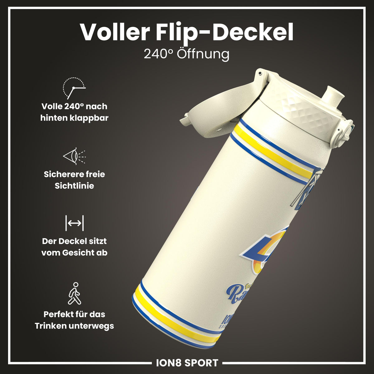 NFL x ION8, Isolierte Stahlflasche, Rams, 750 ml