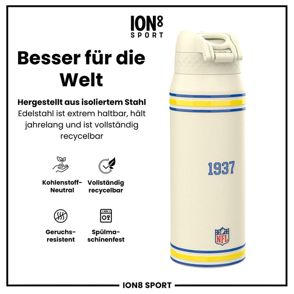 NFL x ION8, Isolierte Stahlflasche, Rams, 750 ml
