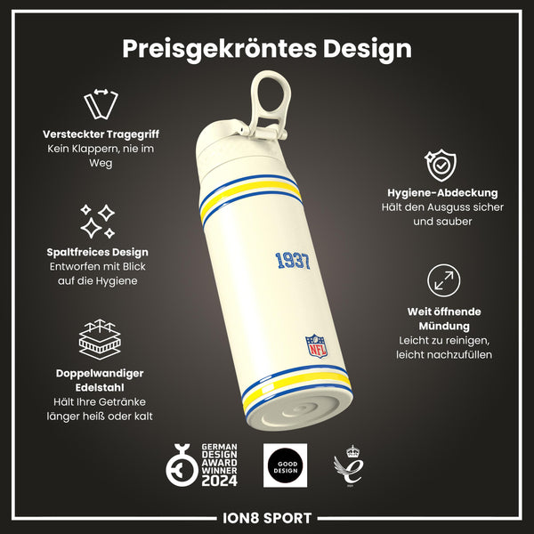 NFL x ION8, Isolierte Stahlflasche, Rams, 750 ml