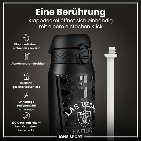 NFL x ION8, Isolierte Stahlflasche, Raiders, 750 ml