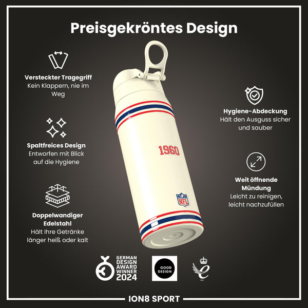 NFL x ION8, Isolierte Stahlflasche, Titans, 750 ml
