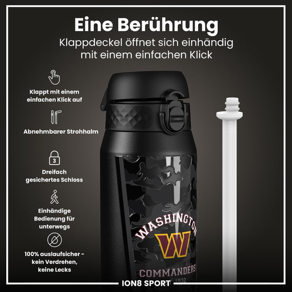 NFL x ION8, Isolierte Stahlflasche, Commanders, 750 ml