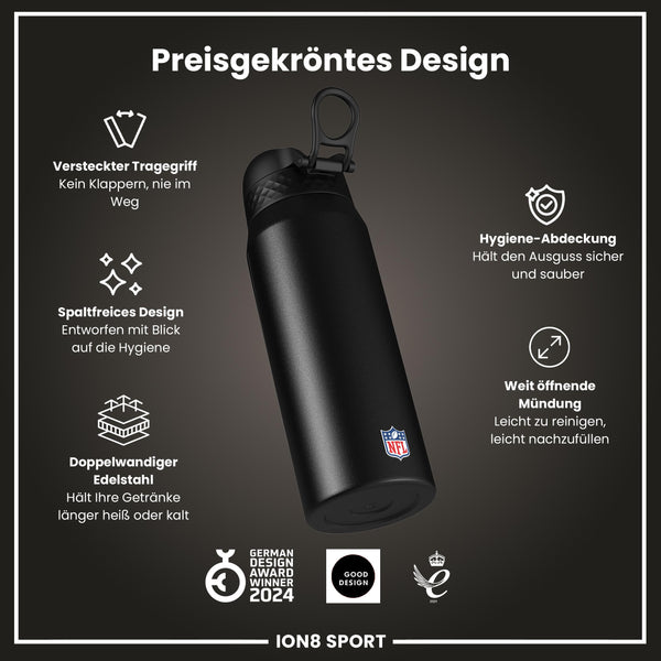 NFL x ION8, Isolierte Stahlflasche, Commanders, 750 ml