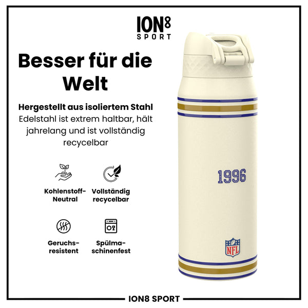 NFL x ION8, Isolierte Stahlflasche, Ravens, 750 ml
