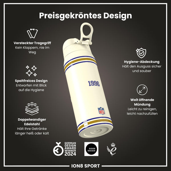 NFL x ION8, Isolierte Stahlflasche, Ravens, 750 ml