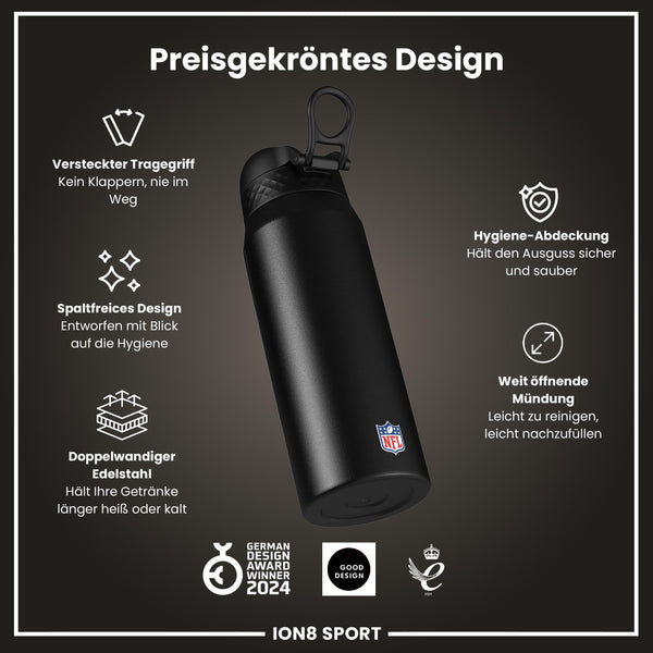 NFL x ION8, Isolierte Stahlflasche, Vikings, 750 ml