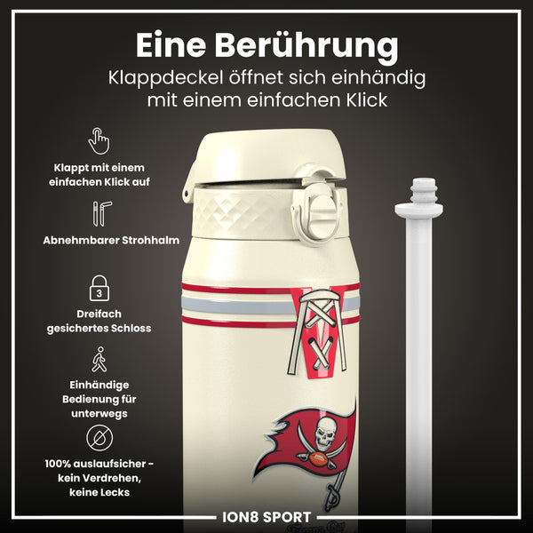 NFL x ION8, Isolierte Stahlflasche, Buccaneers, 750 ml