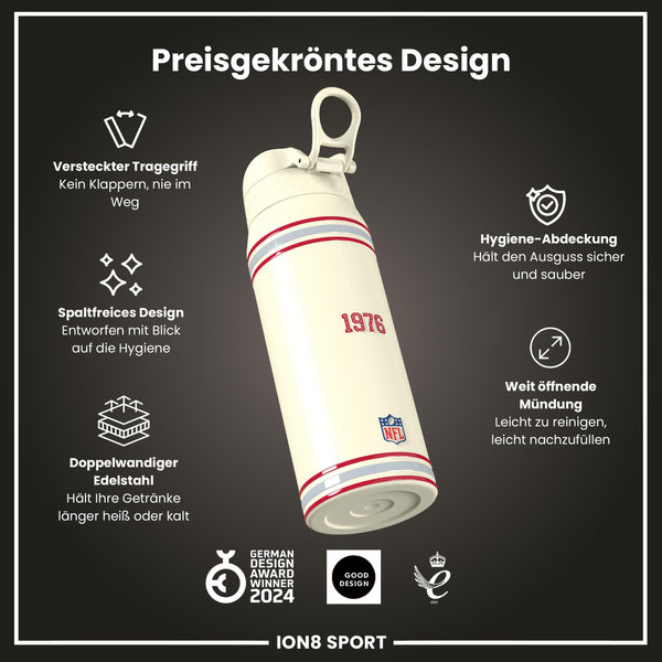 NFL x ION8, Isolierte Stahlflasche, Buccaneers, 750 ml
