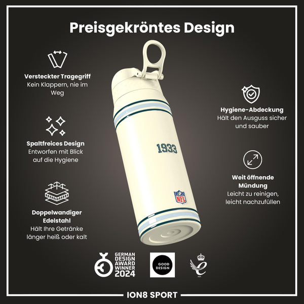 NFL x ION8, Isolierte Stahlflasche, Eagles, 750 ml