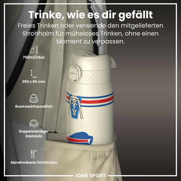 NFL x ION8, Isolierte Stahlflasche, Bills, 750 ml