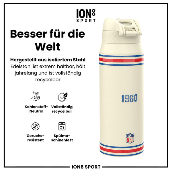 NFL x ION8, Isolierte Stahlflasche, Bills, 750 ml