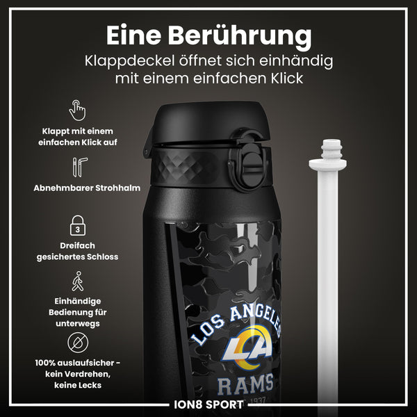 NFL x ION8, Isolierte Stahlflasche, Rams, 750 ml