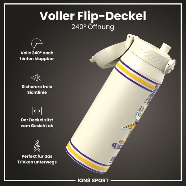 NFL x ION8, Isolierte Stahlflasche, Vikings, 750 ml