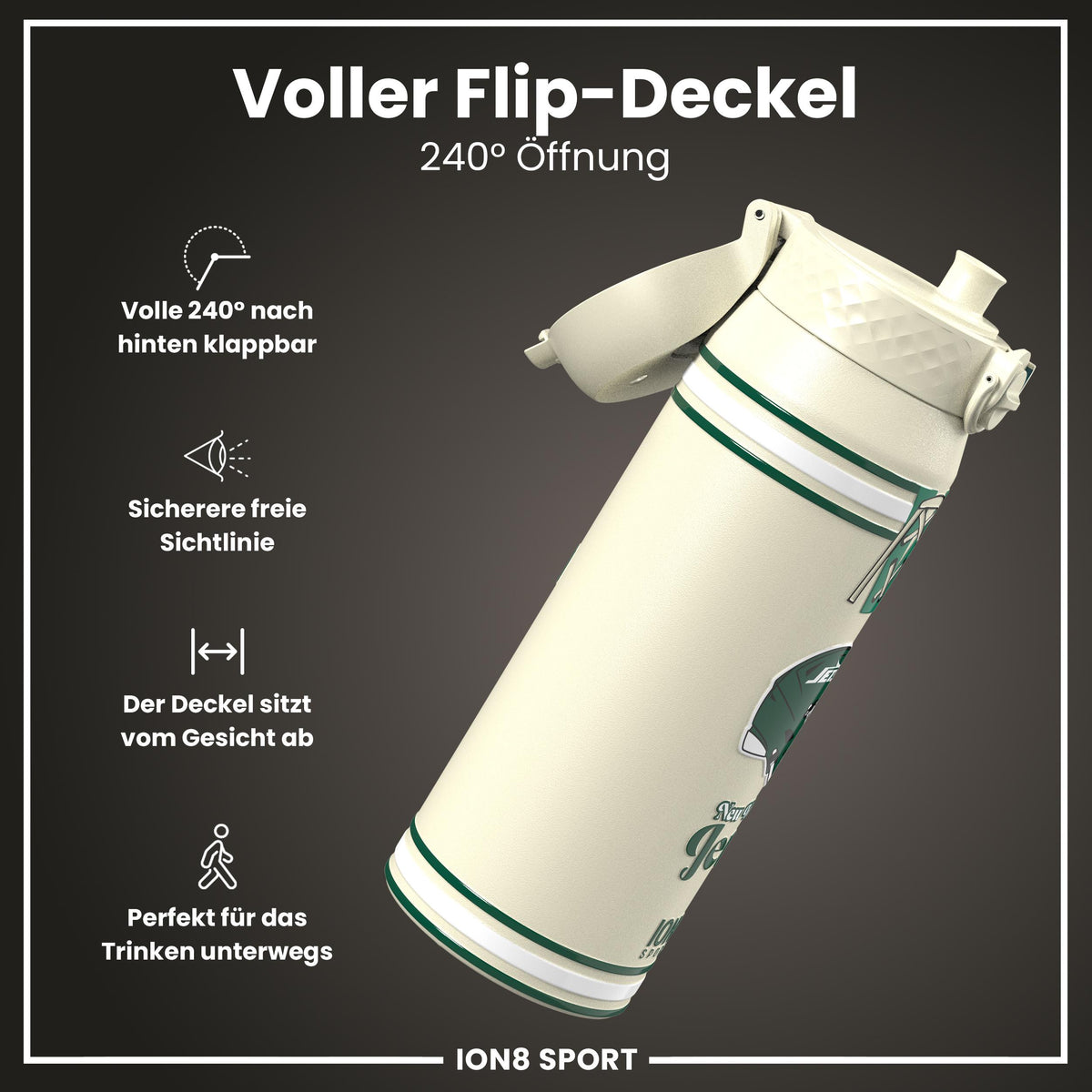 NFL x ION8, Isolierte Stahlflasche, Jets, 750 ml
