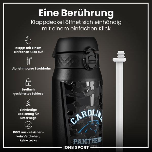 NFL x ION8, Isolierte Stahlflasche, Panthers, 750 ml