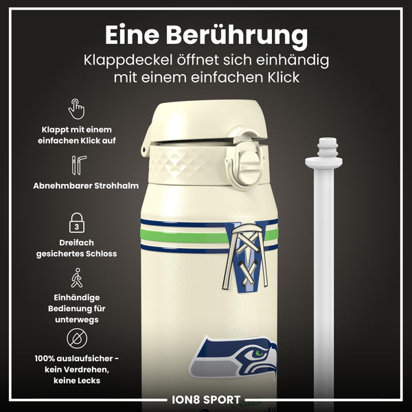 NFL x ION8, Isolierte Stahlflasche, Seahawks, 750 ml