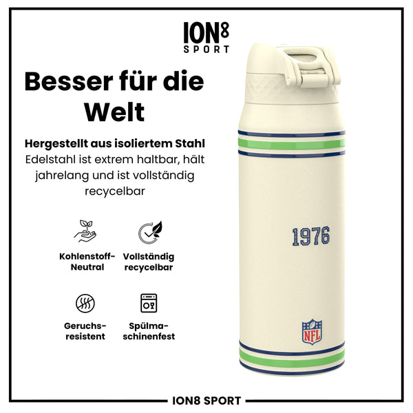 NFL x ION8, Isolierte Stahlflasche, Seahawks, 750 ml