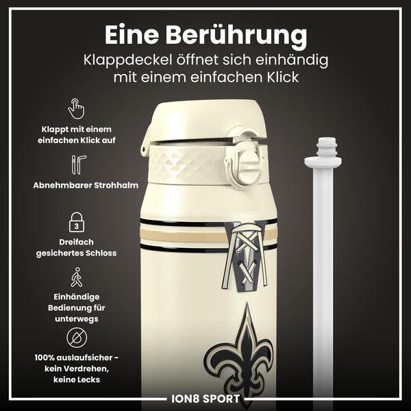 NFL x ION8, Isolierte Stahlflasche, Saints, 750 ml