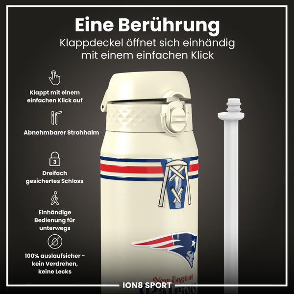 NFL x ION8, Isolierte Stahlflasche, Patriots, 750 ml