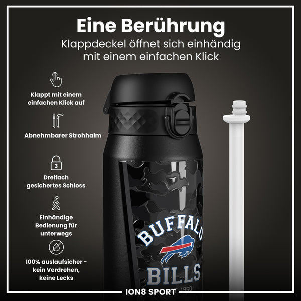 NFL x ION8, Isolierte Stahlflasche, Bills, 750 ml